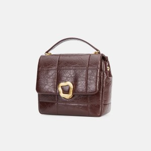 Burgundy Songmont Medium Chocolate Shoulder Bag | CANADA KRXQAJ