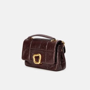 Burgundy Songmont Small Chocolate Shoulder Bag | CANADA YRDHLB