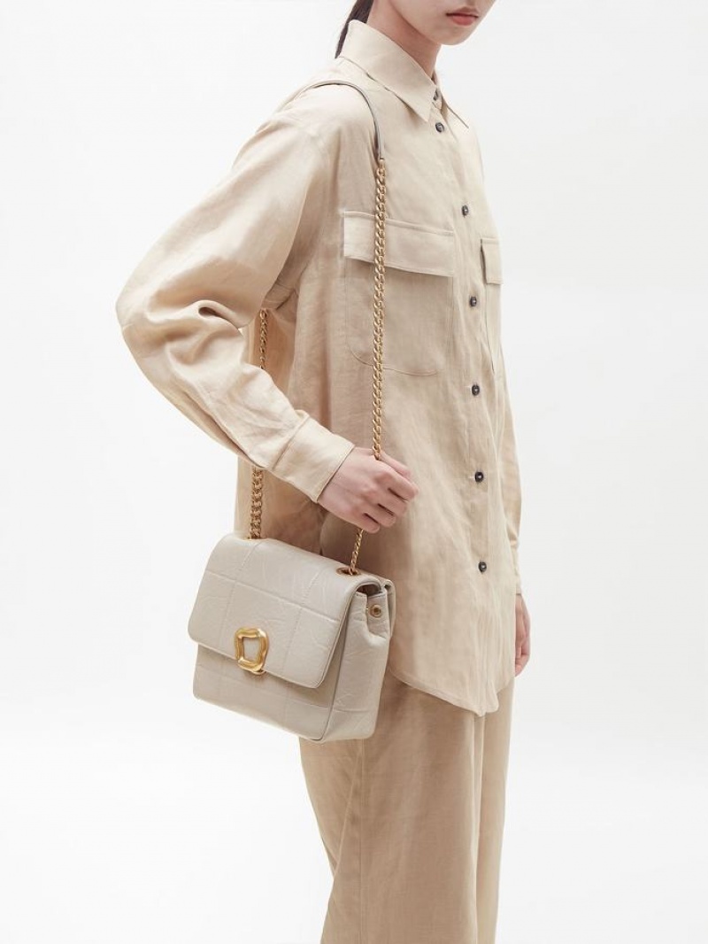 Beige Songmont Medium Chocolate Shoulder Bag | CANADA DVESOW