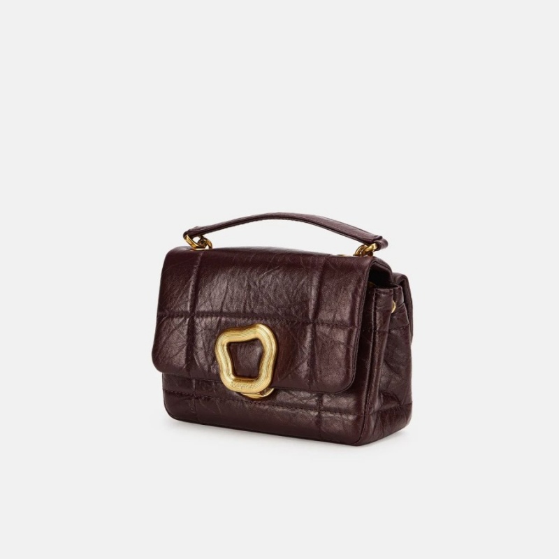 Burgundy Songmont Mini Chocolate Shoulder Bag | CANADA NKFSRZ